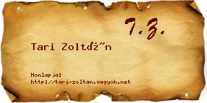 Tari Zoltán névjegykártya
