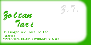 zoltan tari business card